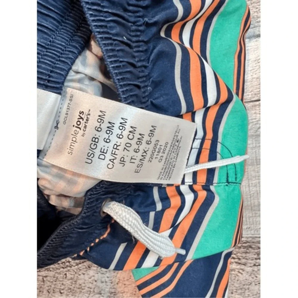 Simple Joys I Run the Ship Boys Swim Rashguard Trunks UPF 50+ Swim Set 6-9 month